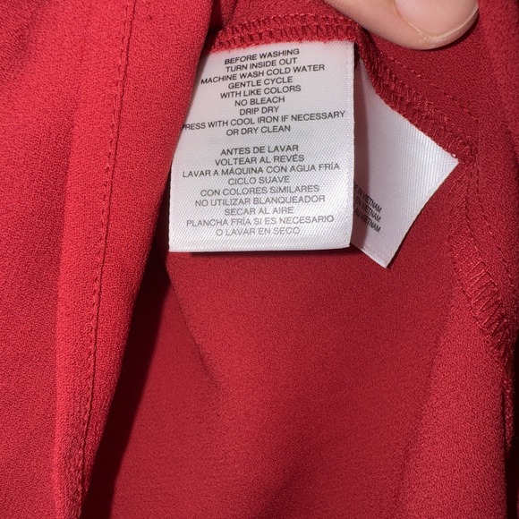 Kasper Womens Crimson Red Scuba Tie-Neck Sleeveless Pullover Top Blouse Small - Picture 7 of 7